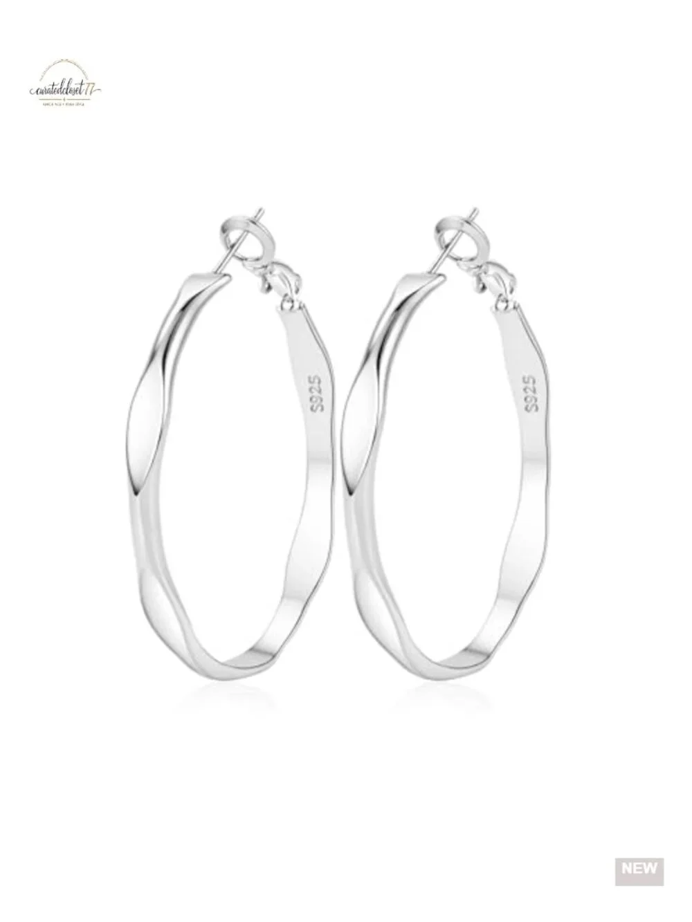 925 Sterling Silver Hoop Earrings for Women Hypoallergenic Lightweight Large